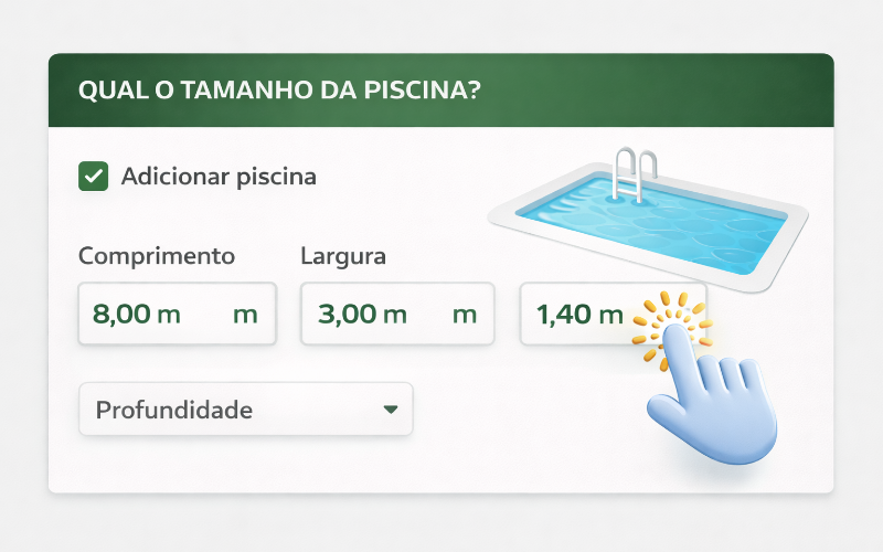 Dimensões da piscina
